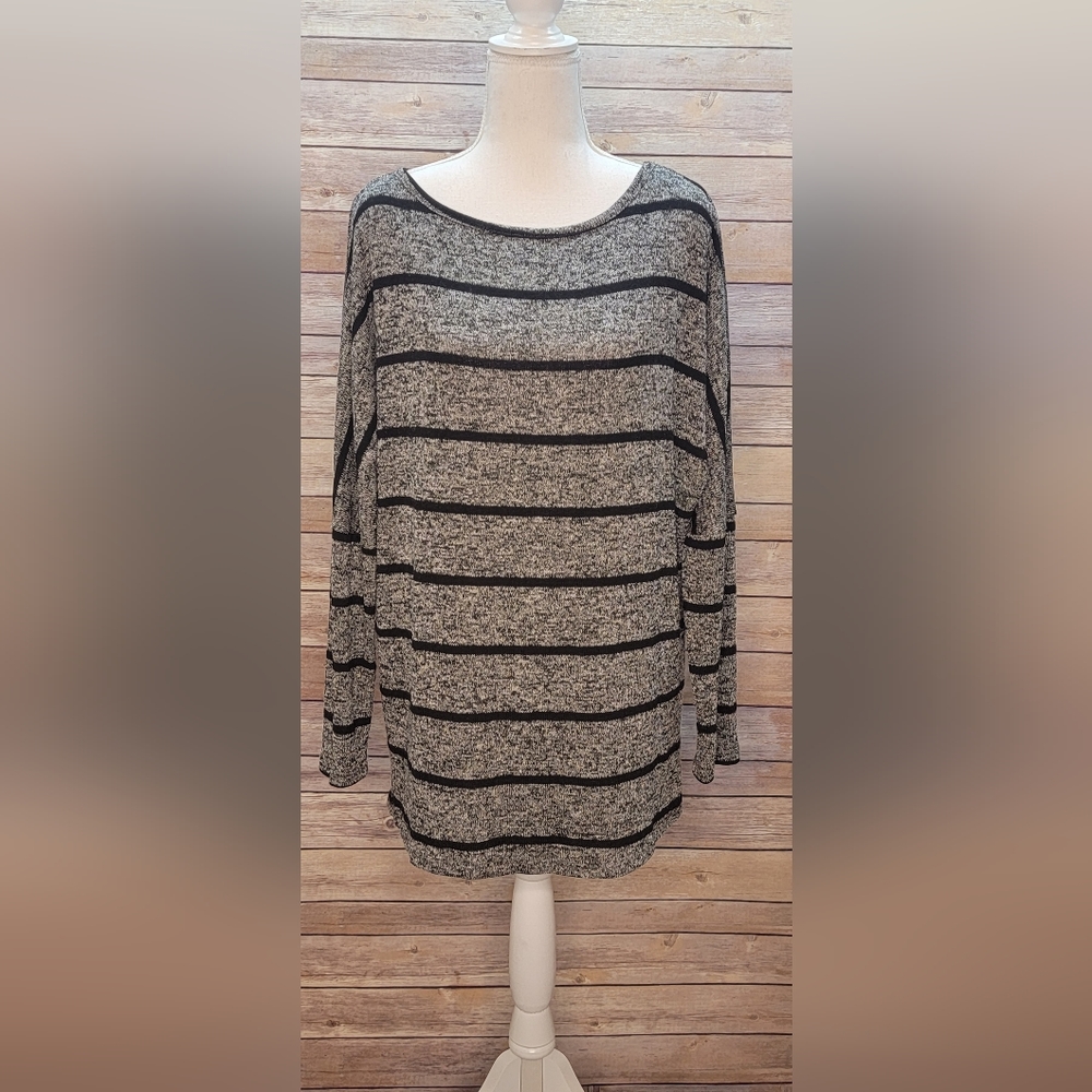 Filly Flair "Crossing Over Striped Top with Black Stripes" - Medium